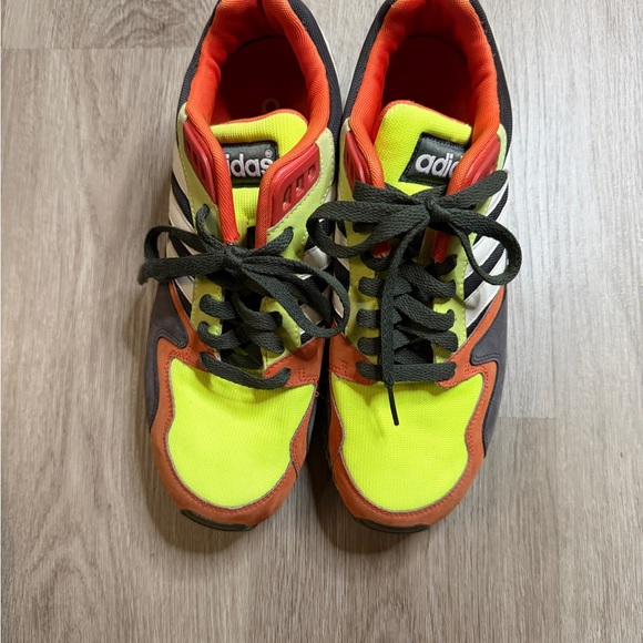 adidas Neon Orange and Yellow Athletic Sneakers - Picture 4 of 8